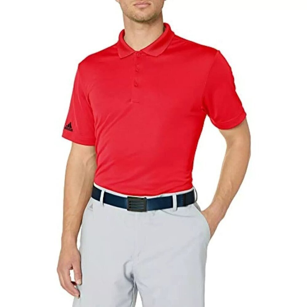 adidas Men's Performance Polo Shirt CF9358, Red Size S NWOT Short‎ Sleeve Collar